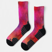Galaxy Paint Splatter effect Roze Paarse Sokken (Links)