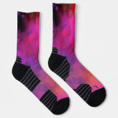 Galaxy Paint Splatter effect Roze Paarse Sokken (Rechts)