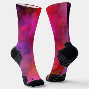 Galaxy Paint Splatter effect Roze Paarse Sokken