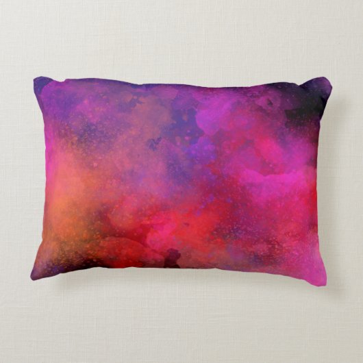 Galaxy Paint Splatter effect roze sinaasappel Accent Kussen (Achterkant)
