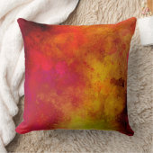 Galaxy Paint Splatter effect roze sinaasappel geel Kussen (Deken)