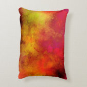 Galaxy Paint Splatter effect Sinaasappel Rood Accent Kussen (Achterkant (Verticaal))