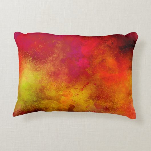 Galaxy Paint Splatter effect Sinaasappel Rood Accent Kussen (Achterkant)