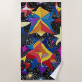 Galaxy paradijs - Levendige Abstracte Sterrennacht Strandlaken (Voorkant)