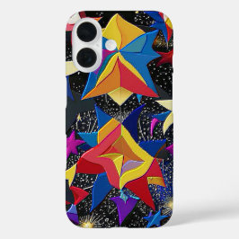 Galaxy paradise - Vibrant Abstract Starry Night iPhone 16 Hoesje