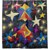 Galaxy paradise - Vibrant Abstract Starry Night Douchegordijn (Voorkant)