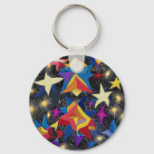 Galaxy paradise - Vibrant Abstract Starry Night Sleutelhanger (Achterkant)