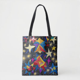 Galaxy paradise - Vibrant Abstract Starry Night Tote Bag