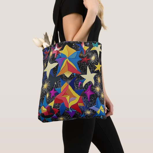 Galaxy paradise - Vibrant Abstract Starry Night Tote Bag (Dichtbij)