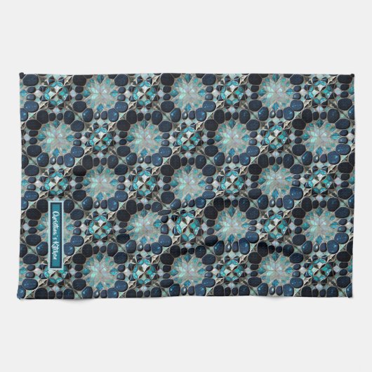 Galaxy parel sneeuwvlokken geïnspireerd blauwe aan theedoek (Horizontaal)