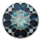 Galaxy parel Winter geïnspireerd blauw blauwgroen  Keramische Knop (Voorkant)