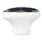 Galaxy parel Winter geïnspireerd blauw blauwgroen  Keramische Knop (Zijkant)