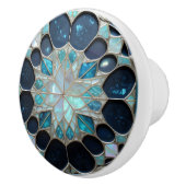 Galaxy parel Winter geïnspireerd blauw blauwgroen  Keramische Knop (Rechts)