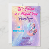 Galaxy Pastel Unicorn 8e verjaardag Magisch meisje Kaart (Voorkant)