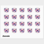 Galaxy Pastel Vlinder Spetters Ronde Sticker (Vel)