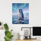 Galaxy Penguin Star Shore Poster (Thuiskantoor)