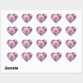 Galaxy Peony Heart Stickers (Vel)