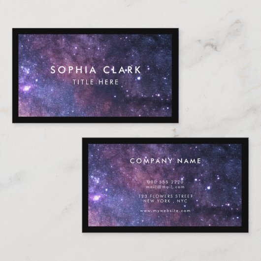 Galaxy Personalized Luxury Modern Elegant Visitekaartje (Voorkant / Achterkant)