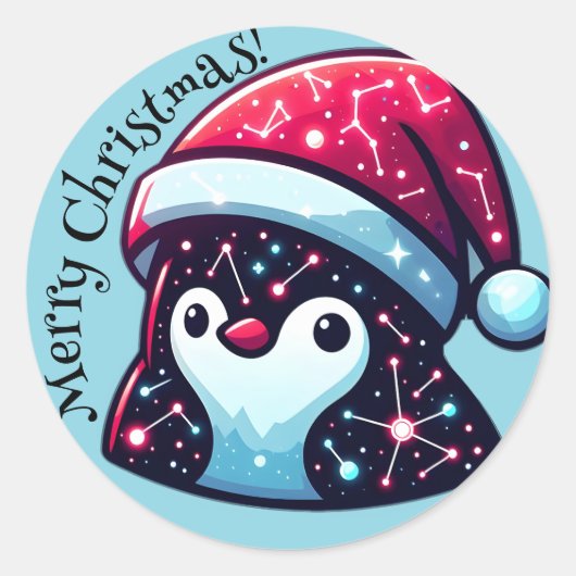 Galaxy Pinguïn Stickers | Ruimtevaart-Thema  (Voorkant)