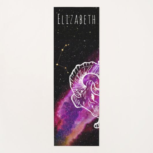 Galaxy Pink Aries Constellation Zodiac Custom Yogamat (Voorkant)