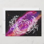 Galaxy Pink Cancer Zodiac Constellation Sign Kaart (Voorkant)