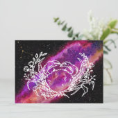 Galaxy Pink Cancer Zodiac Constellation Sign Kaart (Staand voorkant)