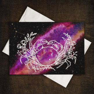 Galaxy Pink Cancer Zodiac Constellation Sign Kaart
