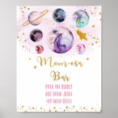 Galaxy Pink Gold Baby shower Mam-osa Bar Poster (Voorkant)