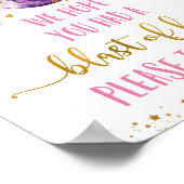 Galaxy Pink Gold Blast Fun Birthday Favor Sign Poster (Hoek)