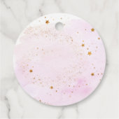 Galaxy Pink Gold Buitenspatie Birthday Bedankjes Labels (Achterkant)