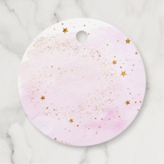 Galaxy Pink Gold Buitenspatie Birthday Bedankjes Labels (Achterkant)