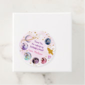 Galaxy Pink Gold Buitenspatie Birthday Bedankjes Labels (In situ)