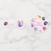 Galaxy Pink Gold Buitenspatie Birthday Confetti (Voorkanten)