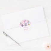 Galaxy Pink Gold Buitenspatie Birthday Ronde Sticker (Envelop)