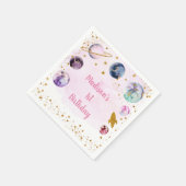 Galaxy Pink Gold Buitenspatie Birthday Servet (Hoek)