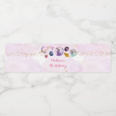 Galaxy Pink Gold Buitenspatie Birthday Waterfles Etiket (Enkel label)