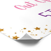 Galaxy Pink Gold Buitenspatie Birthday Welkom Poster (Hoek)