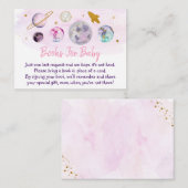 Galaxy Pink Gold Space Baby shower Book Request Informatiekaartje (Voorkant / Achterkant)