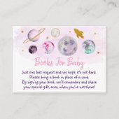 Galaxy Pink Gold Space Baby shower Book Request Informatiekaartje (Voorkant)
