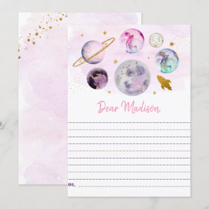 Galaxy Pink Gold Space Birthday Time Capsule-kaart Kaart