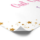 Galaxy Pink Gold Space Birthday Welkom Poster (Hoek)