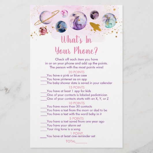 Galaxy Pink Gold Space Wat zit er in je telefoonsp (Voorkant)