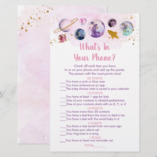 Galaxy Pink Gold Space Wat zit er in je telefoonsp (Voorkant / Achterkant)