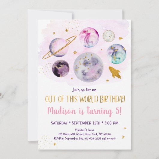 Galaxy Pink Gold uit deze werelddag Kaart (Voorkant)