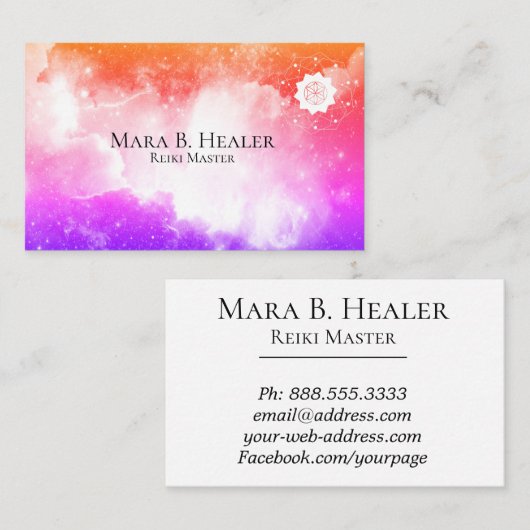*~* Galaxy Pink Lavender Peach Nebula Universe Visitekaartje (Voorkant / Achterkant)
