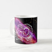 Galaxy Pink Paars Aries Constellation Zodiac Sign Koffiemok (Voorkant links)