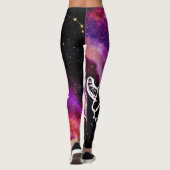 Galaxy Pink Paars Aries Constellation Zodiac Sign Leggings (Achterkant)