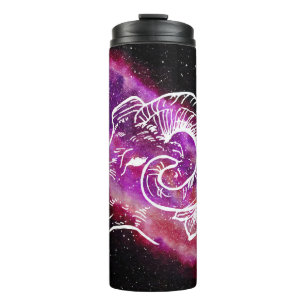 Galaxy Pink Paars Aries Constellation Zodiac Sign Thermosbeker