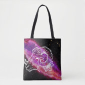Galaxy Pink Paars Aries Constellation Zodiac Sign Tote Bag (Voorkant)