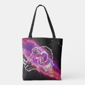 Galaxy Pink Paars Aries Constellation Zodiac Sign Tote Bag (Achterkant)
